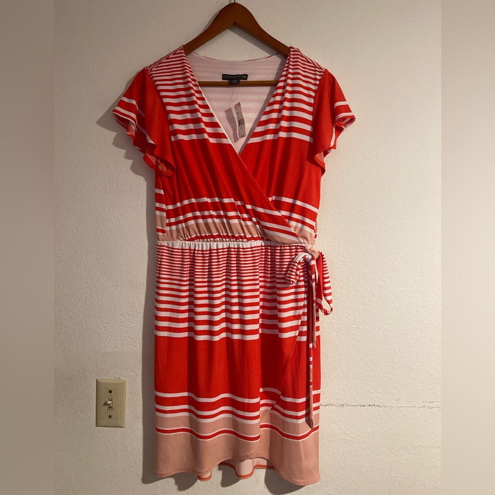 Covington Creamsicle’s color nice dress M, Front slit, Inner lining slip like.